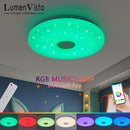 Smart RGB Music Ceiling Light LED Audio Ceiling Lamp Bluetooth APP Remote Control Dimmable Living Room Bedroom Ambient Lighting