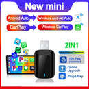 2in 1 Smart Dongle Wireless Carplay Adapter Android Auto 5G WIFI For Carplay Android Phone For Volvo Benz Mg Kia Chery VW