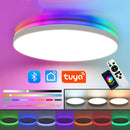 LED Smart Tuya Ceiling Lamp with RGB Bbacklight Bluetooth APP Remote Control Dimming Living Room Bedroom Ambient Ceiling Light