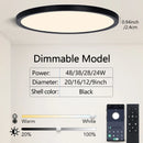 Smart Led Ceiling Lights 20Inch Large APP Remote Control Dimmable Ultra thin Smart Lamp For Living Room Bedroom Led Lights